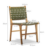 Continental Designs Cassie Woven Leather &amp; Teak Dining Chairs