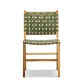 Continental Designs Cassie Woven Leather &amp; Teak Dining Chairs