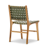 Continental Designs Cassie Woven Leather &amp; Teak Dining Chairs