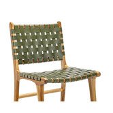 Continental Designs Cassie Woven Leather &amp; Teak Dining Chairs