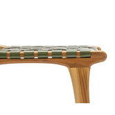 Continental Designs Cassie Woven Leather &amp; Teak Dining Chairs