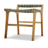 Continental Designs Cassie Woven Leather &amp; Teak Dining Chairs