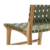 Continental Designs Cassie Woven Leather &amp; Teak Dining Chairs