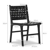 Continental Designs Cassie Woven Leather &amp; Teak Dining Chairs