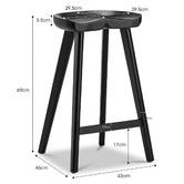Continental Designs 69cm Emerson Oak Wood Barstools