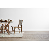 Continental Designs Cassie Woven Leather &amp; Teak Dining Chairs