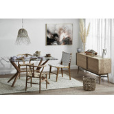 Continental Designs Cassie Woven Leather &amp; Teak Dining Chairs