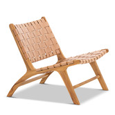 Continental Designs Casey Woven Cowhide Leather Lounge Chair