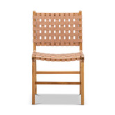 Continental Designs Cassie Woven Leather &amp; Teak Dining Chairs