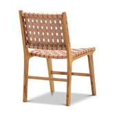 Continental Designs Cassie Woven Leather &amp; Teak Dining Chairs