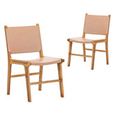 Continental Designs Casey Flat Cowhide Leather Dining Chairs