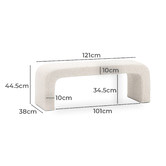 Continental Designs Cream Harper 120cm Boucle Bench
