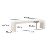 Continental Designs Cream Harper 160cm Boucle Bench