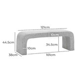 Continental Designs Hail Grey Harper 120cm Upholstered Bench