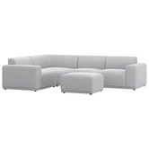 Continental Designs Tilly 4 Seater Upholstered Modular Sofa with Ottoman