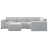 Continental Designs Tilly 4 Seater Upholstered Modular Sofa with Ottoman