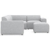 Continental Designs Tilly 4 Seater Upholstered Modular Sofa with Ottoman