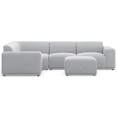 Continental Designs Tilly 4 Seater Upholstered Modular Sofa with Ottoman