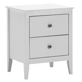 Continental Designs White Avana 2 Drawer Bedside Table