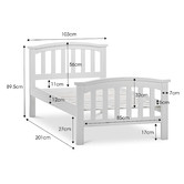 Continental Designs White Leah Single Bed Frame