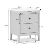 Continental Designs White Avana 2 Drawer Bedside Table