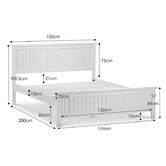 Continental Designs White Snow Panelled Bed Frame