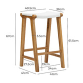 Continental Designs 67cm Casey Flat Cowhide Leather Barstool