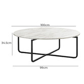 Continental Designs Ivory Orly Marble Coffee Table