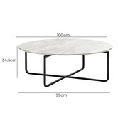 Continental Designs Ivory Orly Marble Coffee Table