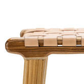 Continental Designs 66cm Cassie Leather &amp; Teak Counter Stool