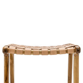 Continental Designs 66cm Cassie Leather &amp; Teak Counter Stool