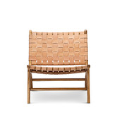 Continental Designs Cassie Woven Leather &amp; Teak Lounge Chair