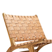 Continental Designs Cassie Woven Leather &amp; Teak Lounge Chair
