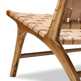Continental Designs Cassie Woven Leather &amp; Teak Lounge Chair