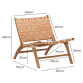 Continental Designs Cassie Woven Leather &amp; Teak Lounge Chair