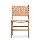 Continental Designs Cassie Woven Leather &amp; Teak Dining Chairs