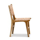 Continental Designs Cassie Woven Leather &amp; Teak Dining Chairs