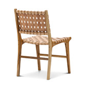Continental Designs Cassie Woven Leather &amp; Teak Dining Chairs