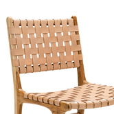 Continental Designs Cassie Woven Leather &amp; Teak Dining Chairs