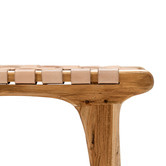 Continental Designs Cassie Woven Leather &amp; Teak Dining Chairs