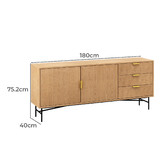 Continental Designs Tabitha Ripple Slatted Sideboard
