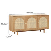 Continental Designs Taya 3 Door Rattan Arch Sideboard