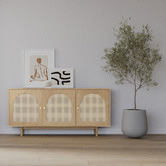 Continental Designs Taya 3 Door Rattan Arch Sideboard