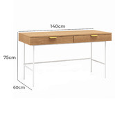 Continental Designs Thalia 2 Drawer Ripple Slatted Desk