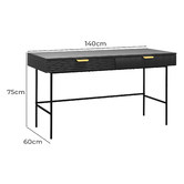 Continental Designs Thalia 2 Drawer Ripple Slatted Desk