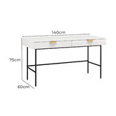Continental Designs Thalia 2 Drawer Ripple Slatted Desk