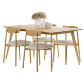 Continental Designs 4 Seater Finn Rectangular Dining Table &amp; Chair Set