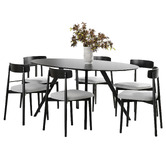 Continental Designs 6 Seater Finn Oval Dining Table &amp; Chair Set