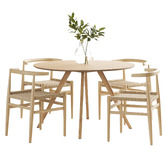 Continental Designs 4 Seater Adriel Round Dining Table &amp; Chair Set