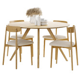 Continental Designs 4 Seater Finn Round Dining Table &amp; Chair Set